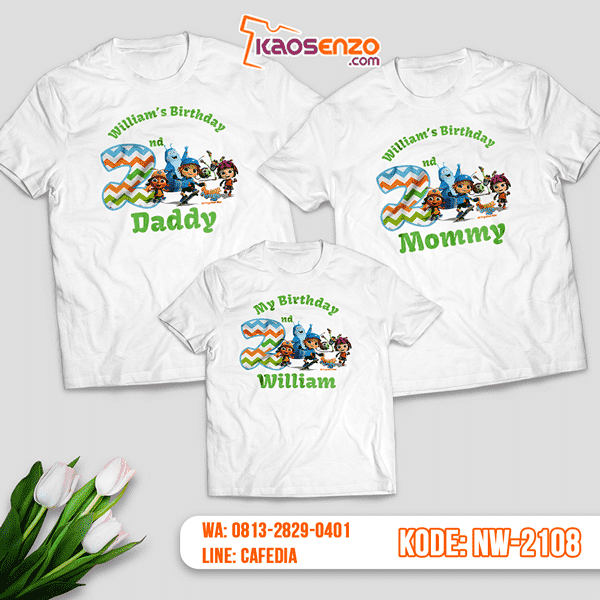 Baju Kaos Couple Keluarga Beat Bugs | Kaos Ultah Anak | Kaos Beat Bugs - NW 2108