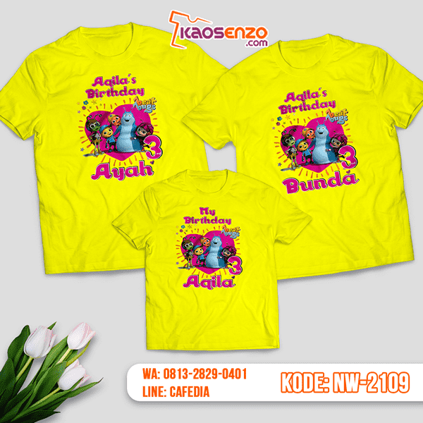 Kaos Couple Keluarga Beat Bugs | Kaos Ulang Tahun Anak | Kaos Beat Bugs - NW 2109