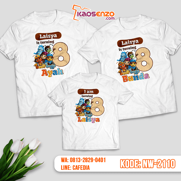 Baju Kaos Couple Keluarga Beat Bugs | Kaos Ultah Anak | Kaos Beat Bugs - NW 2110