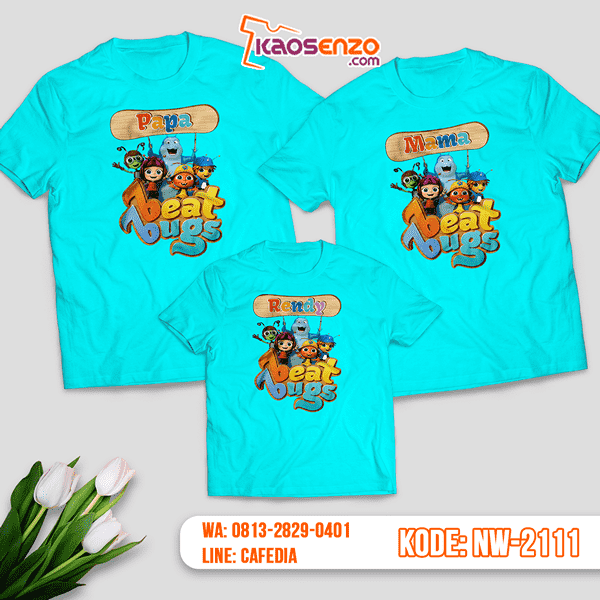 Baju Kaos Couple Keluarga Beat Bugs | Kaos Family Custom | Kaos Beat Bugs - NW 2111