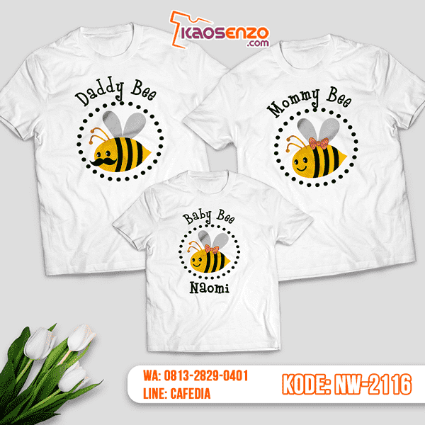 Baju Kaos Couple Keluarga Bee | Kaos Family Custom | Kaos Bee - NW 2116