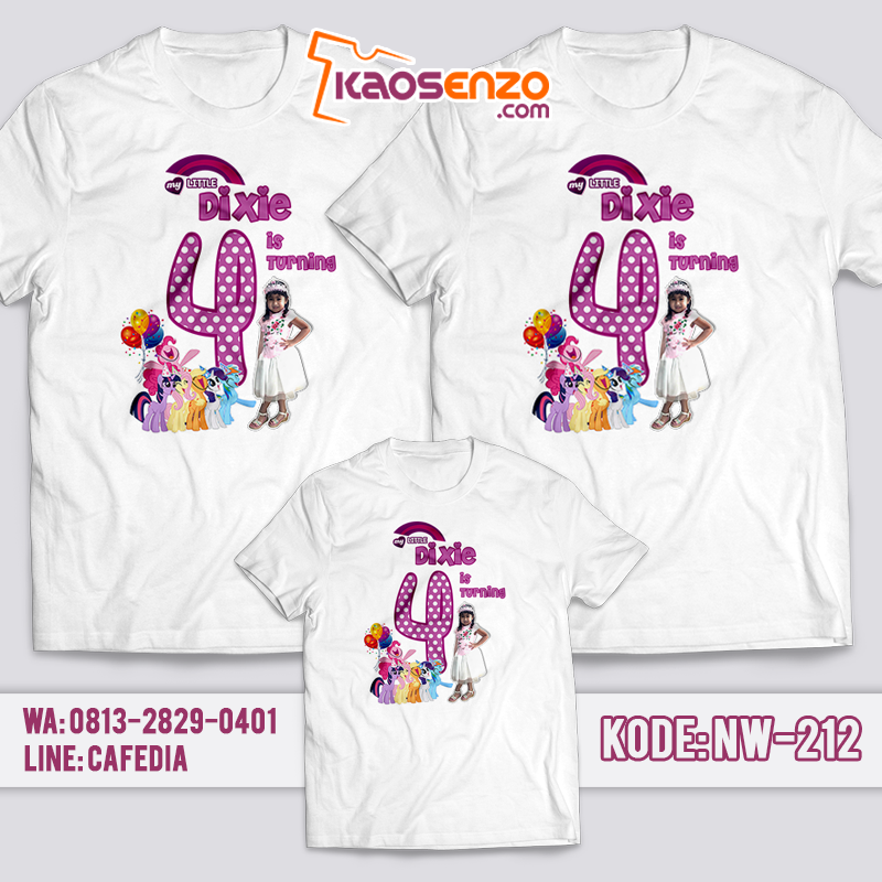 Baju Kaos Couple Keluarga | Baju Kaos Ultah Motif Little Pony