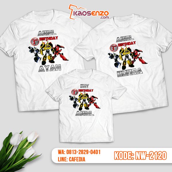 Baju Kaos Couple Keluarga Transformers | Kaos Ultah Anak | Kaos Transformers - NW 2120