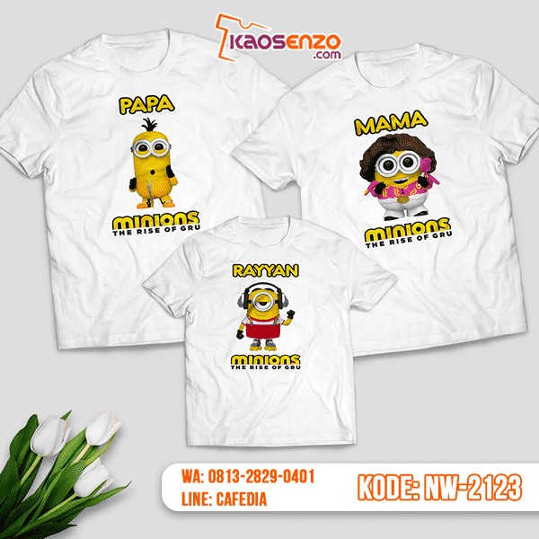 Baju Kaos Couple Keluarga Minion | Kaos Family Custom | Kaos Minion - NW 2123