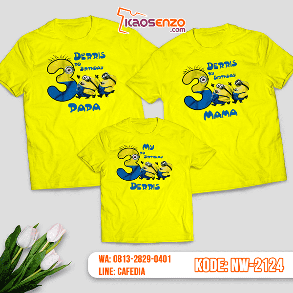 Kaos Couple Keluarga Minion | Kaos Ulang Tahun Anak | Kaos Minion - NW 2124