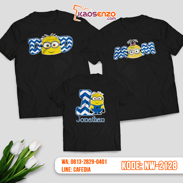 Baju Kaos Couple Keluarga Minion | Kaos Family Custom | Kaos Minion - NW 2128