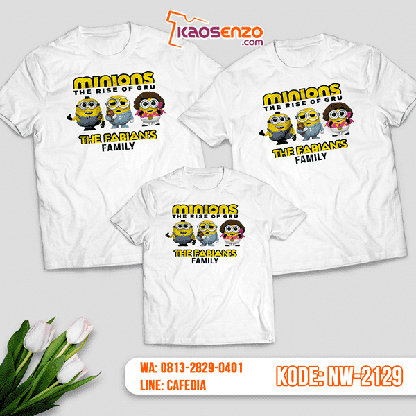 Baju Kaos Couple Keluarga Minion | Kaos Family Custom | Kaos Minion - NW 2129 