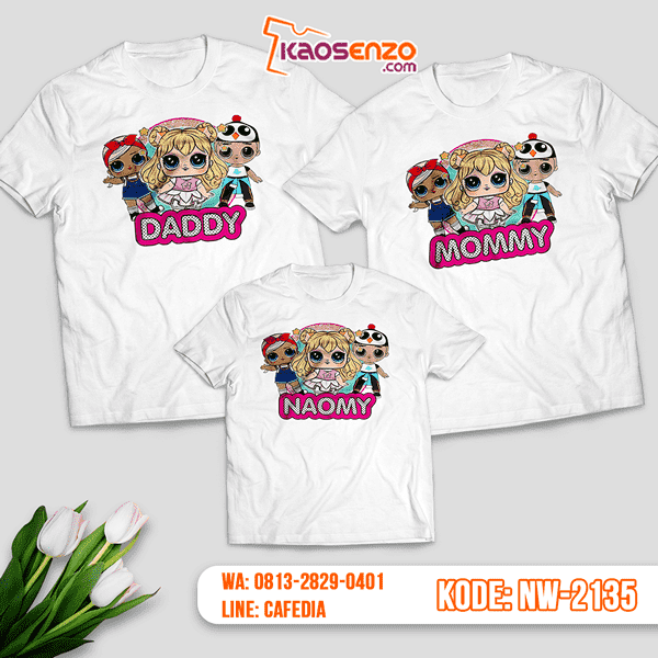 Baju Kaos Couple Keluarga LOL Doll | Kaos Family Custom | Kaos LOL Doll - NW 2135