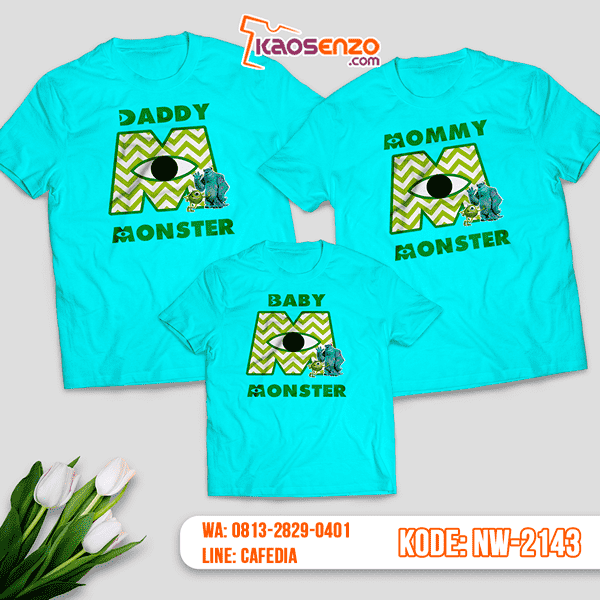 Baju Kaos Couple Keluarga Monster Inc | Kaos Family Custom | Kaos Monster Inc - NW 2143