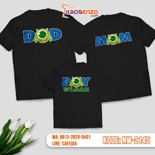 Baju Kaos Couple Keluarga Monster Inc | Kaos Family Custom | Kaos Monster Inc - NW 2145