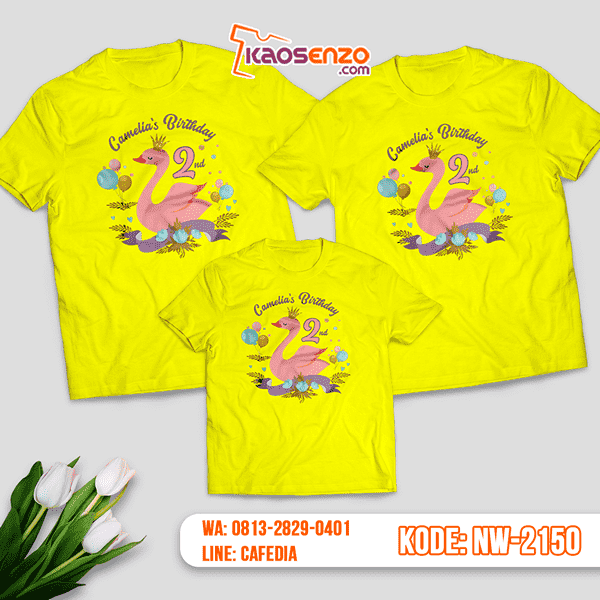 Kaos Couple Keluarga Angsa | Kaos Ulang Tahun Anak | Kaos Angsa - NW 2150