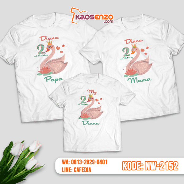 Baju Kaos Couple Keluarga Angsa | Kaos Ultah Anak | Kaos Angsa - NW 2152