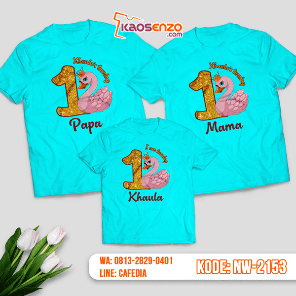 Kaos Couple Keluarga Angsa | Kaos Ulang Tahun Anak | Kaos Angsa - NW 2153