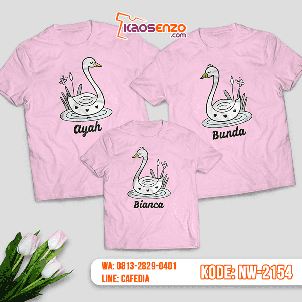 Baju Kaos Couple Keluarga Angsa | Kaos Family Custom | Kaos Angsa - NW 2154