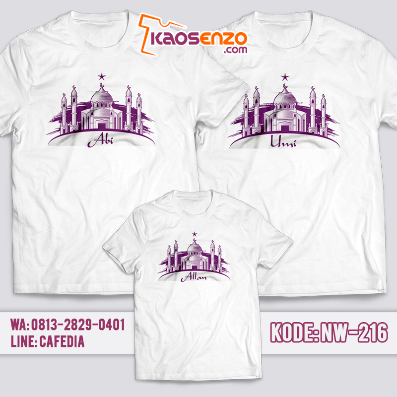 Kaos Keluarga | Kaos Couple | Kaos Keluarga Islami | Kaos Motif Masjid