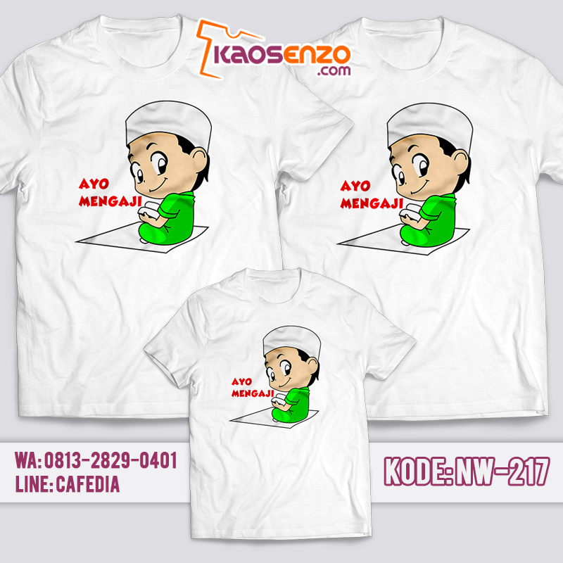 Kaos Keluarga | Kaos Couple | Kaos Keluarga Islami | Kaos Motif Mengaji