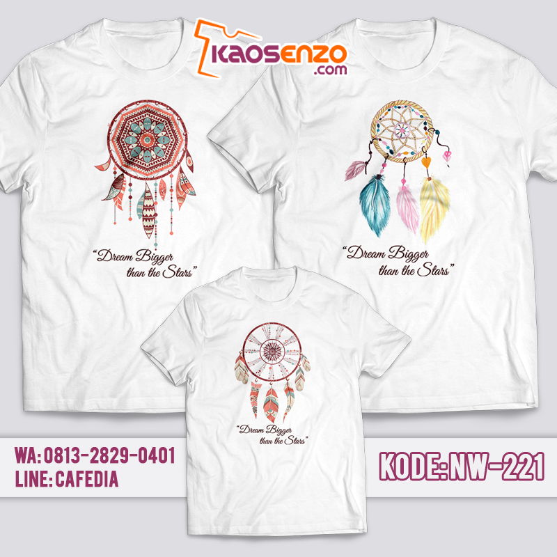 Baju Kaos Couple Keluarga | Kaos Dream Catcher | Baju Kaos Ultah Motif Dream Catcher