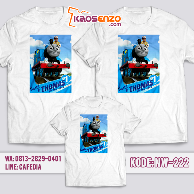 Baju Kaos Couple Keluarga | Kaos Anak Thomas Custom | Baju Kaos Ultah Motif Thomas