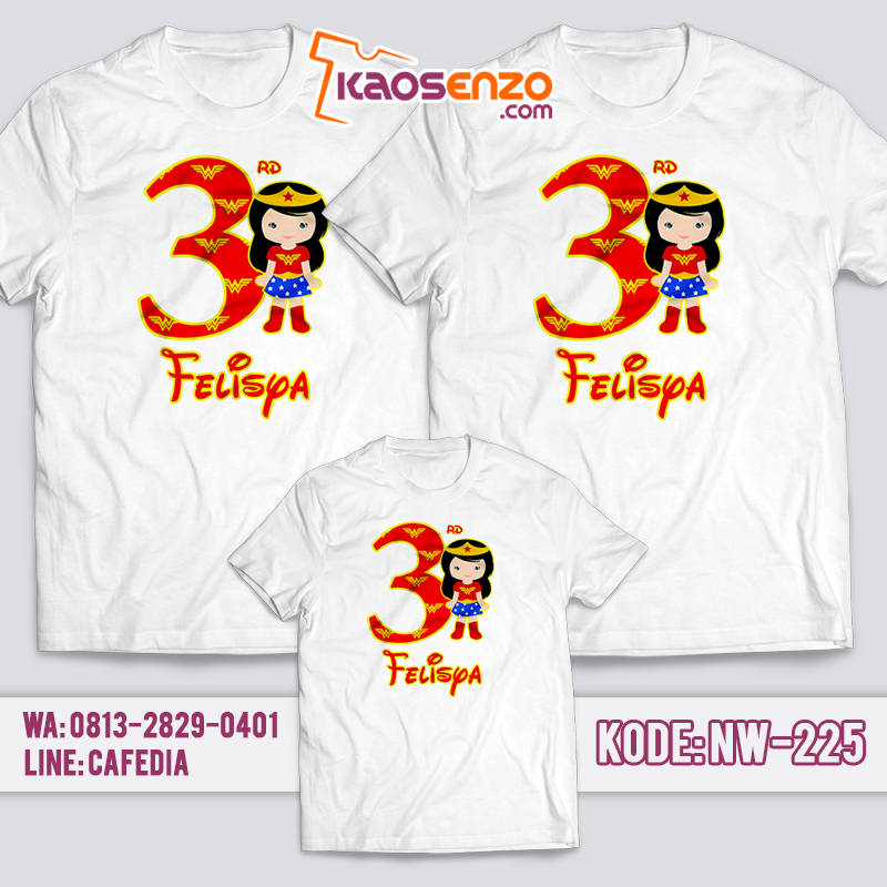 Baju Kaos Couple Keluarga | Baju Kaos Ultah Motif Super Girl