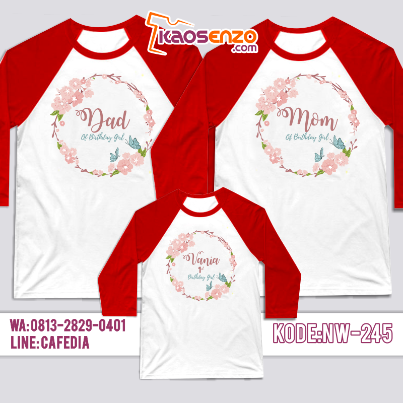 Kaos Couple Keluarga | Kaos Raglan | Kaos Ultah | Motif Tulisan Keluarga