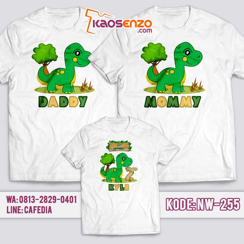 Kaos Keluarga | Kaos Ultah | Kaos Couple | Kaos Motif Dinosaurus