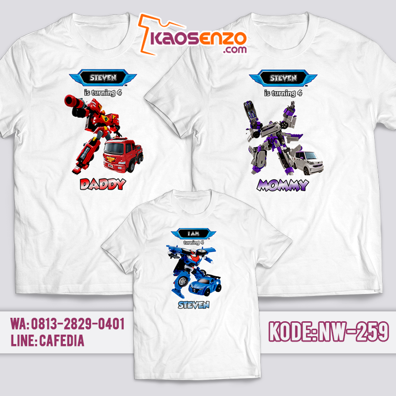 Kaos Keluarga | Kaos Ultah | Kaos Couple | Kaos Motif Tobot