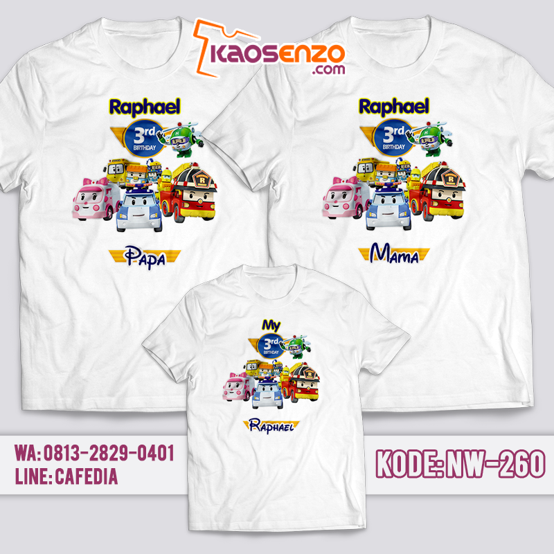 Kaos Keluarga | Kaos Ultah | Kaos Couple | Kaos Motif Robocar