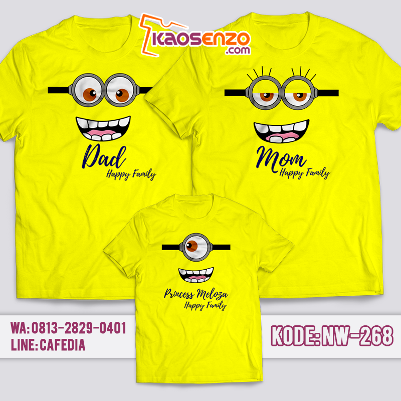 Kaos Couple Keluarga | Kaos Custom | Kaos Ultah | Kaos Motif Minion 3