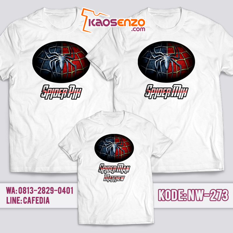 Kaos Couple | Kaos Keluarga | Kaos Custom | Kaos Motif Spiderman 5