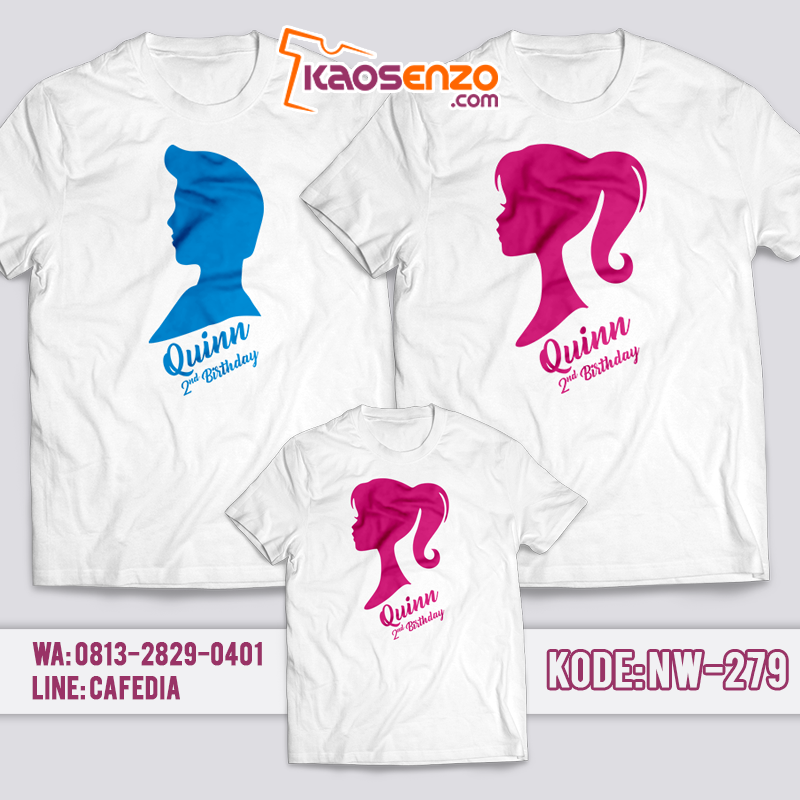 Kaos Couple Keluarga | Kaos Ulang Tahun Anak Siluet - NW 279