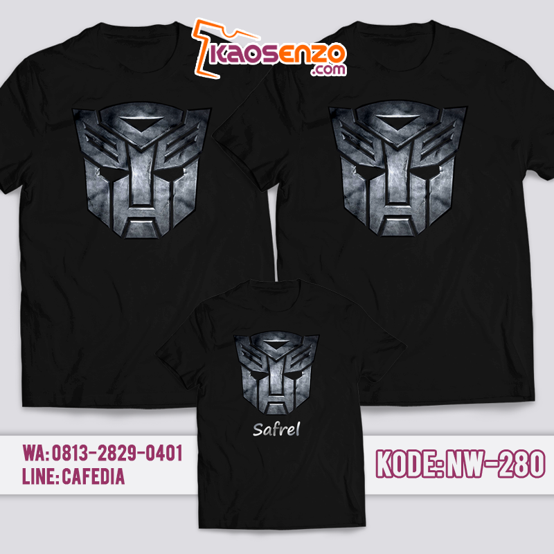 Baju Kaos Couple Keluarga | Kaos Family Custom Transformers - NW 280