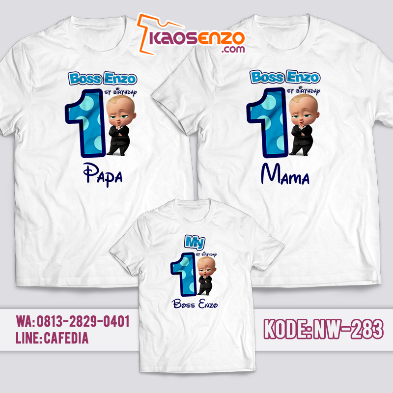 Kaos Couple Keluarga | Kaos Ulang Tahun Anak Baby Boss - NW 283