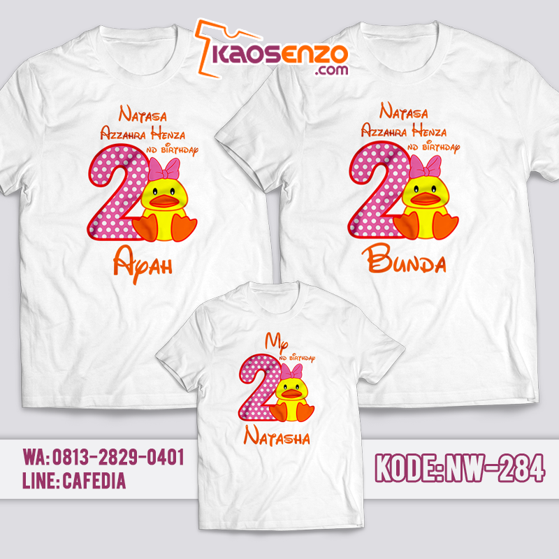 Kaos Couple Keluarga | Kaos Ulang Tahun Anak Duck - NW 284