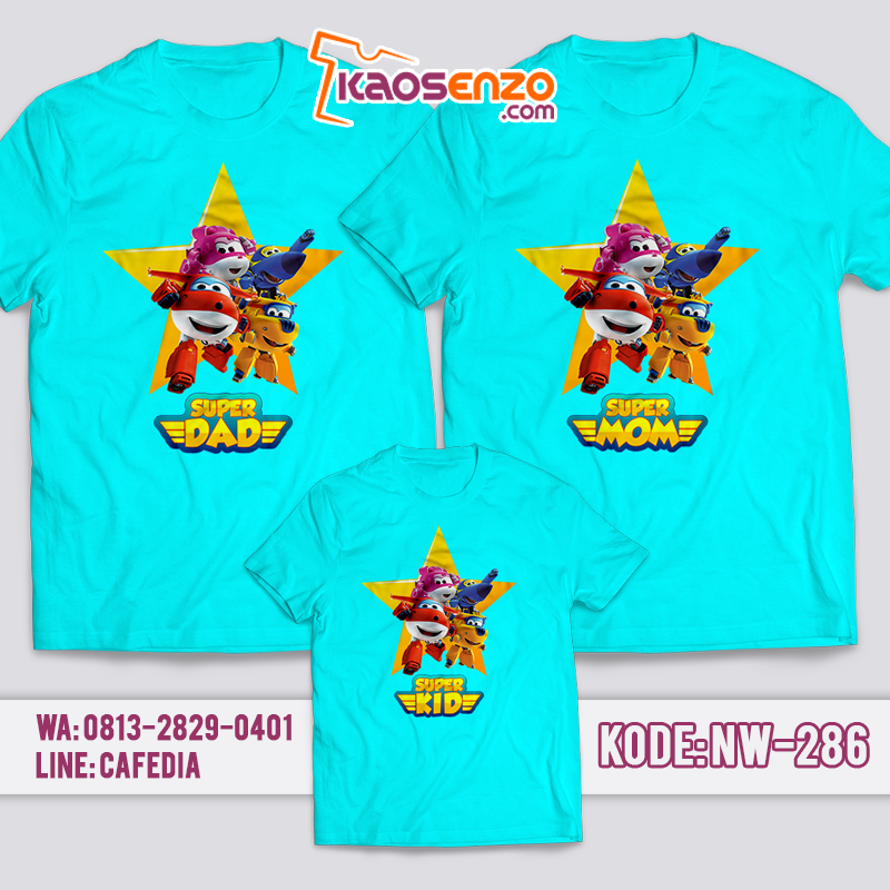 Baju Kaos Couple Keluarga | Kaos Family Custom Superwings - NW 286