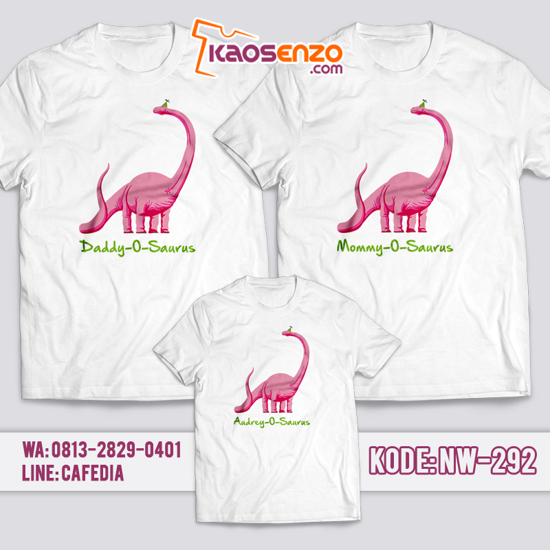 Baju Kaos Couple Keluarga | Kaos Family Custom Dinosaurus - NW 292