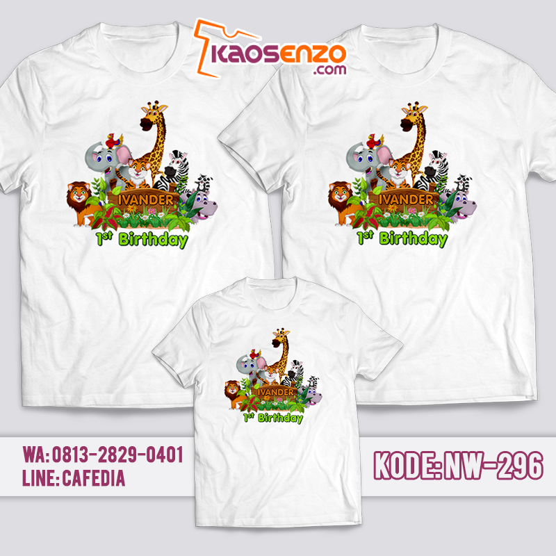 Kaos Couple Keluarga | Kaos Ulang Tahun Anak Zoo - NW 296