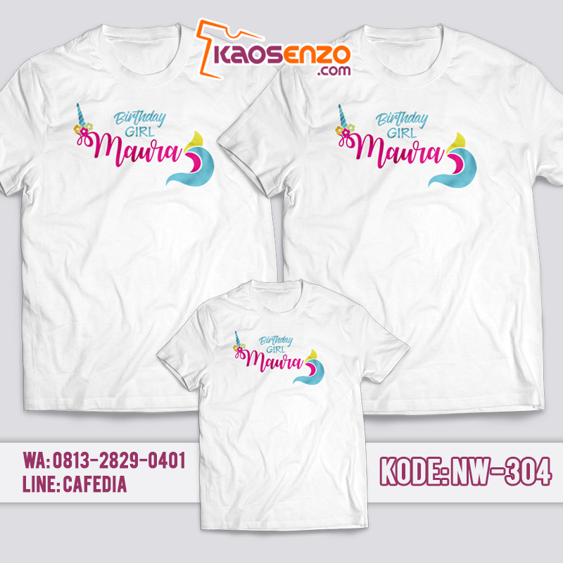 Kaos Couple Keluarga | Kaos Ulang Tahun Anak Unicorn - NW 304