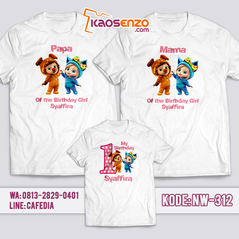 Kaos Couple Keluarga | Kaos Ulang Tahun Anak Dave And Ava - NW 312