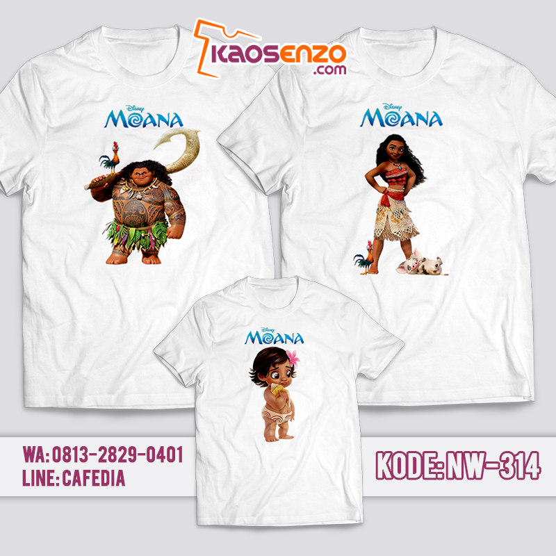 Baju Kaos Couple Keluarga | Kaos Family Custom Moana - NW 314