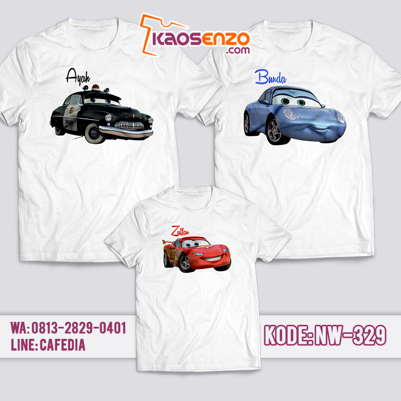 Baju Kaos Couple Keluarga | Kaos Family Custom Cars - NW 329