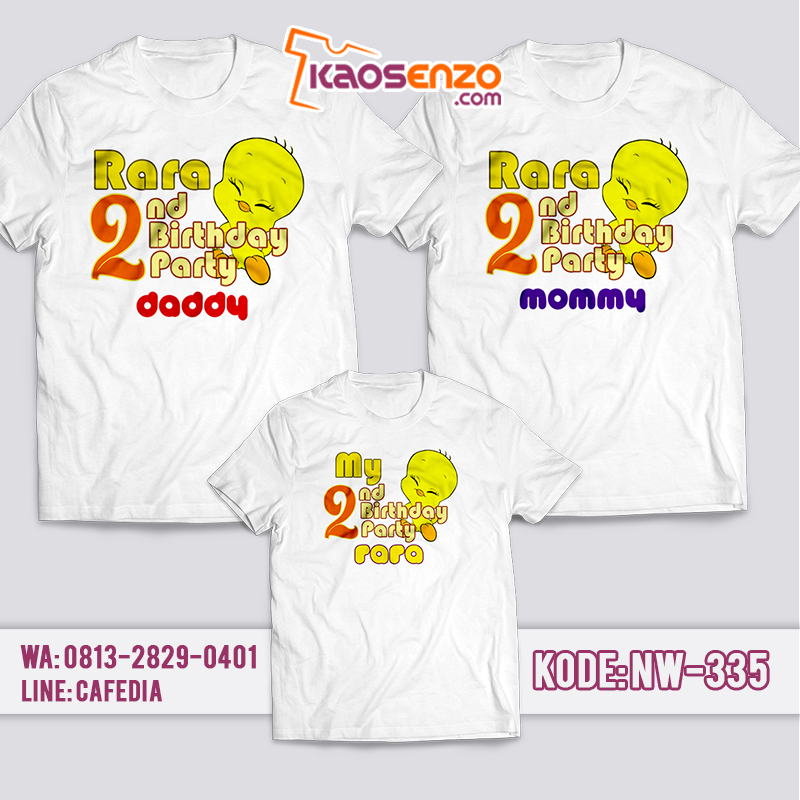 Kaos Couple Keluarga | Kaos Ulang Tahun Anak Sweety - NW 335