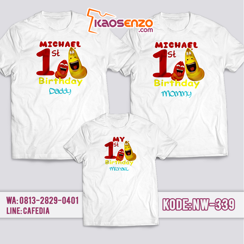 Kaos Couple Keluarga | Kaos Ulang Tahun Anak Larva - NW 339