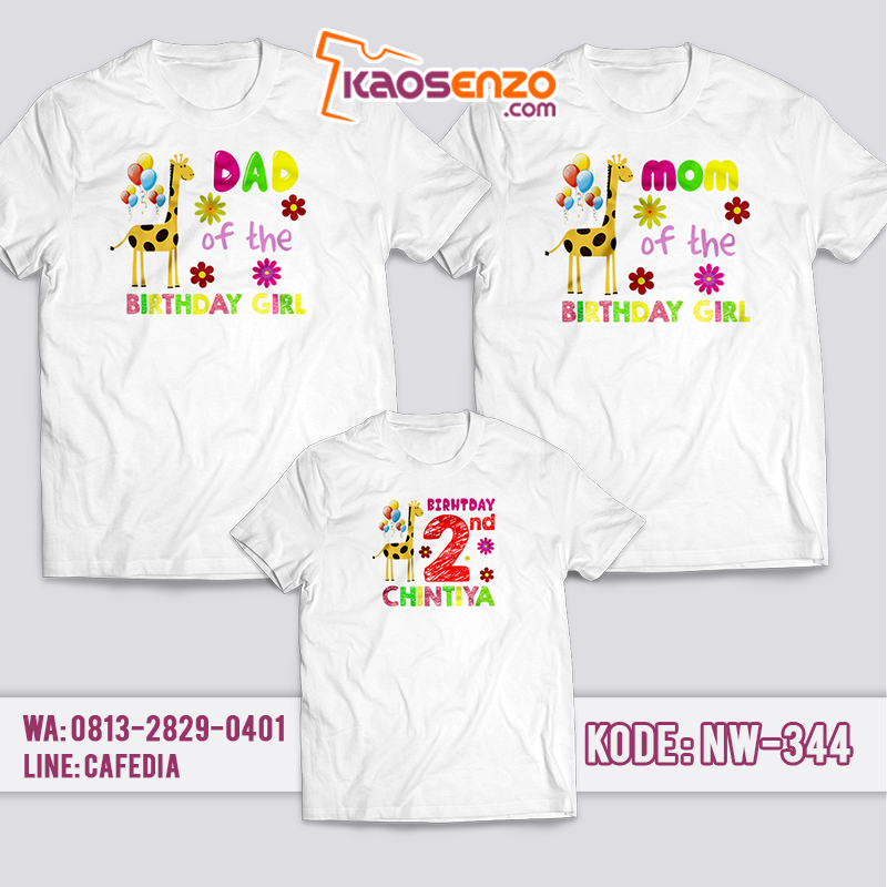 Kaos Couple Keluarga | Kaos Ulang Tahun Anak Zoo - NW 344