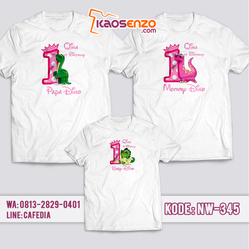 Kaos Couple Keluarga | Kaos Ulang Tahun Anak Dinosaurus - NW 345