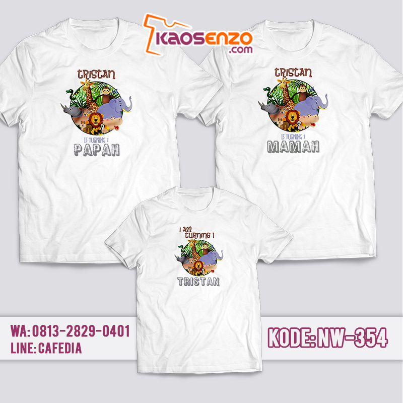 Kaos Couple Keluarga | Kaos Ulang Tahun Anak Zoo - NW 354