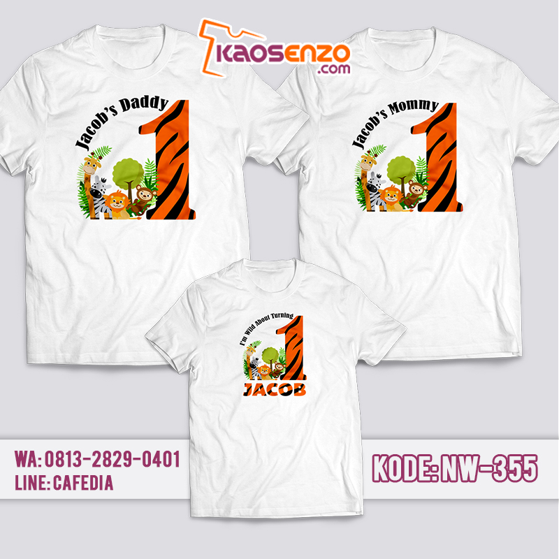 Kaos Couple Keluarga | Kaos Ulang Tahun Anak Zoo - NW 355