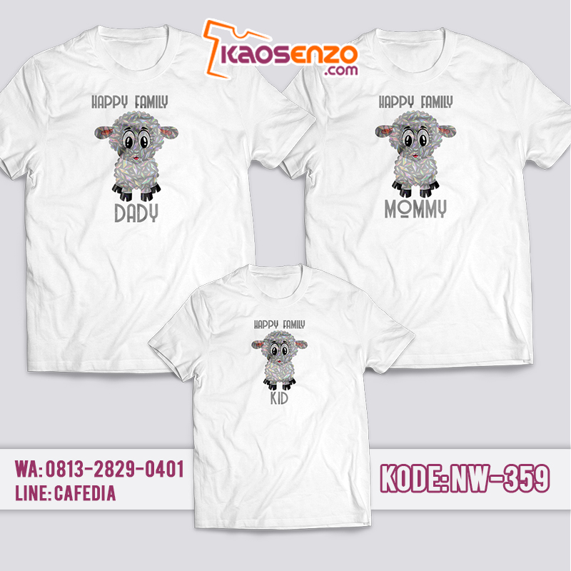 Baju Kaos Couple Keluarga | Kaos Family Custom Sheep - NW 359