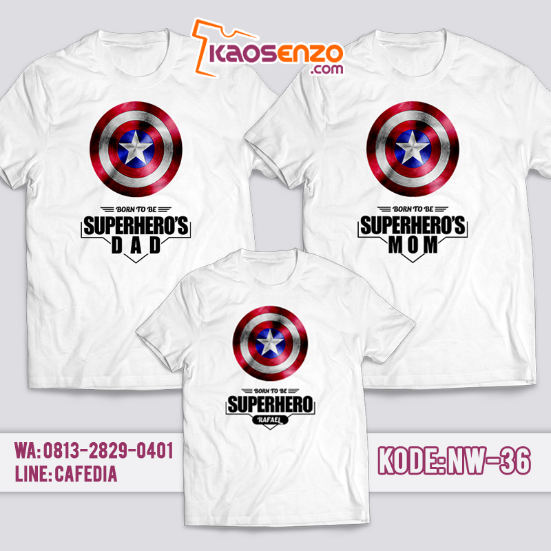 Baju Couple Keluarga | Baju Kaos Ultah Captain America