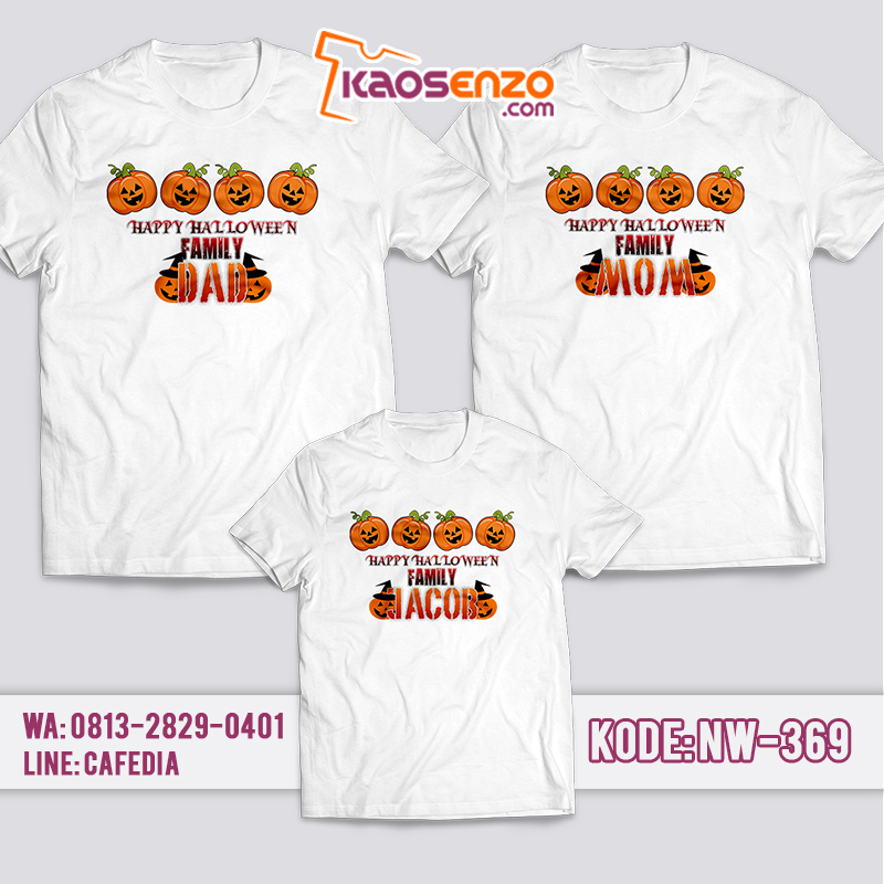 Baju Kaos Couple Keluarga | Kaos Family Custom Halloween - NW 369