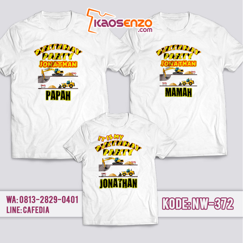 Kaos Couple Keluarga | Kaos Ulang Tahun Anak Excavator - NW 372